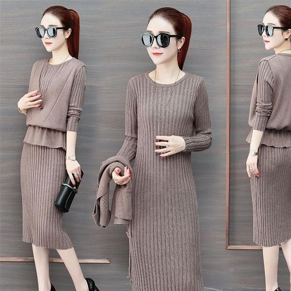 autumn women tracksuits winter cardigan suspenders vest sweater dress suit long sleeve knitted two piece sets, Gray
autumn women tracksuits winter cardigan suspenders vest sweater dress suit long sleeve knitted two piece sets, Gray