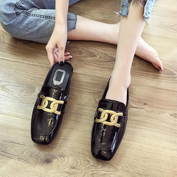 slippers female shoes casual low rivet slides cover toe 2021 luxury soft spring pu metal decoration fashion hoof heels rubber, Black
slippers female shoes casual low rivet slides cover toe 2021 luxury soft spring pu metal decoration fashion hoof heels rubber, Black