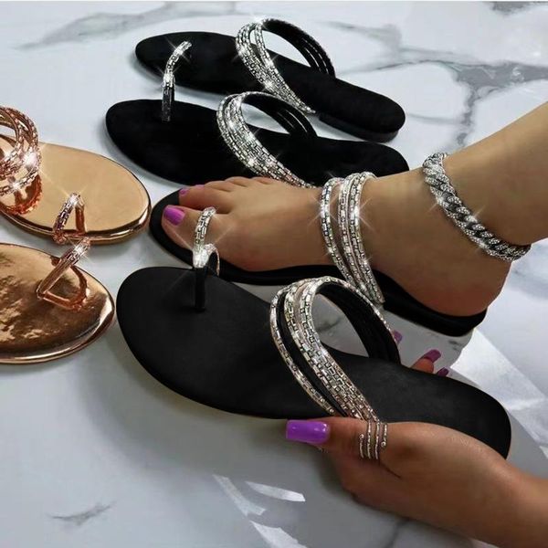 slippers crystal women flat solid color slides ladies shoes summer sandals rhinestones flip flops woman, Black
slippers crystal women flat solid color slides ladies shoes summer sandals rhinestones flip flops woman, Black