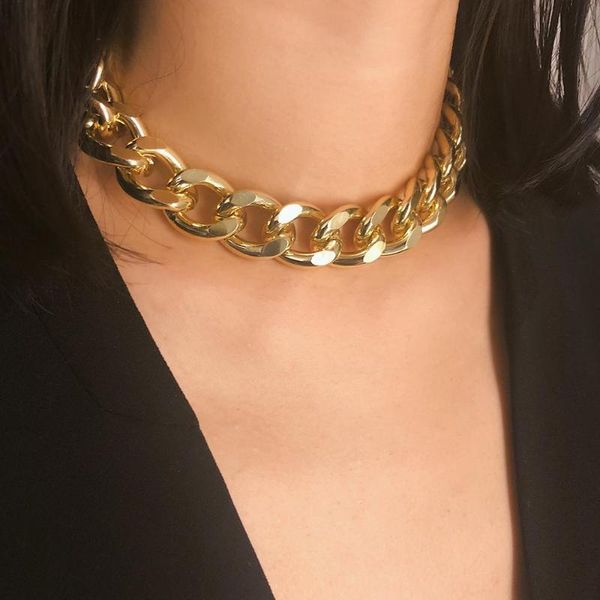of-lilu punk curb cuban choker necklace collar statement gold color chunky thick clavicle chain necklaces for women jewelry chains, Silver
of-lilu punk curb cuban choker necklace collar statement gold color chunky thick clavicle chain necklaces for women jewelry chains, Silver
