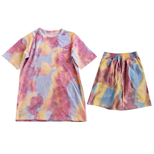 women's tracksuits tie dye print women two peices sets summer female outfits loose short sleeve t shirts and high waist pants, Gray
women's tracksuits tie dye print women two peices sets summer female outfits loose short sleeve t shirts and high waist pants, Gray