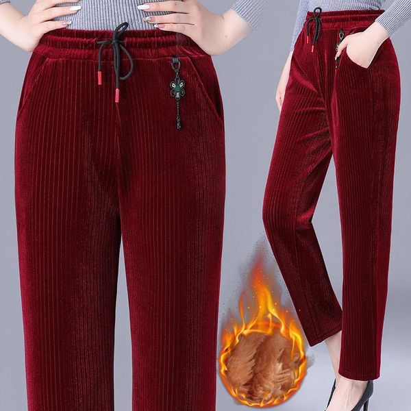 women's pants & capris 2022 autumn winter middle aged women plus size 5xl fashion corduroy elastic waist trousers thick velvet warm g25, Black;white
women's pants & capris 2022 autumn winter middle aged women plus size 5xl fashion corduroy elastic waist trousers thick velvet warm g25, Black;white