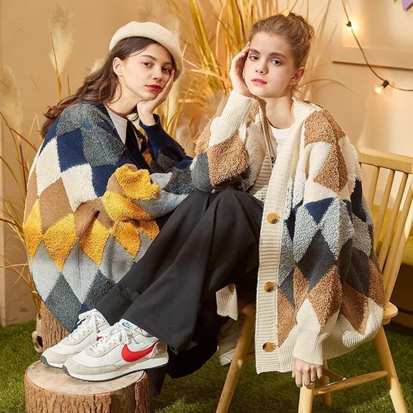 women's sweaters knitted cardigan loose street sweater coat cute cartoon printed v-neck nine point by08, White;black
women's sweaters knitted cardigan loose street sweater coat cute cartoon printed v-neck nine point by08, White;black