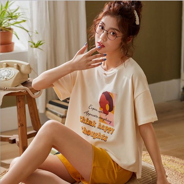 women's sleepwear pyjamas women cute cartoon student's cotton sleepwear set loose short sleeve shorts suit home wear pijamas sets, Black;red
women's sleepwear pyjamas women cute cartoon student's cotton sleepwear set loose short sleeve shorts suit home wear pijamas sets, Black;red