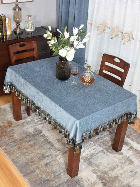 table cloth high-end simple european style thick blue with tassles mat conference cover rectangular square
table cloth high-end simple european style thick blue with tassles mat conference cover rectangular square