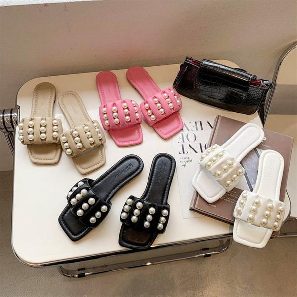 brand pearl slippers fashion square toe flat slip on slides outdoor flip flops casual beach sandal soft summer shoes women mujer, Black
brand pearl slippers fashion square toe flat slip on slides outdoor flip flops casual beach sandal soft summer shoes women mujer, Black