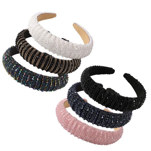 hand-woven imitation crystal headband fashion retro multicolor thick sponge hair accessories, Slivery;white
hand-woven imitation crystal headband fashion retro multicolor thick sponge hair accessories, Slivery;white