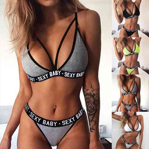 sports underwear set bandage corset push up bra g-string panties thongs letters print women fashion bikini sets, White;black
sports underwear set bandage corset push up bra g-string panties thongs letters print women fashion bikini sets, White;black