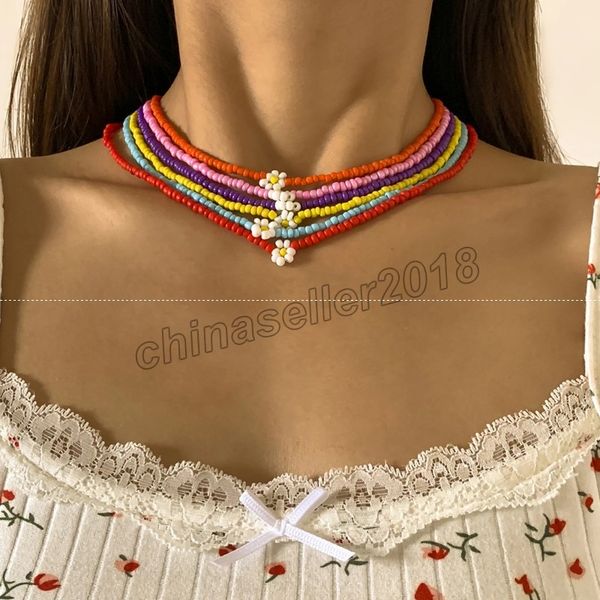 korean fashion colorful little handmade flower beaded necklace for women bohemian beads clavicle chain choker necklace jewelry, Golden;silver
korean fashion colorful little handmade flower beaded necklace for women bohemian beads clavicle chain choker necklace jewelry, Golden;silver