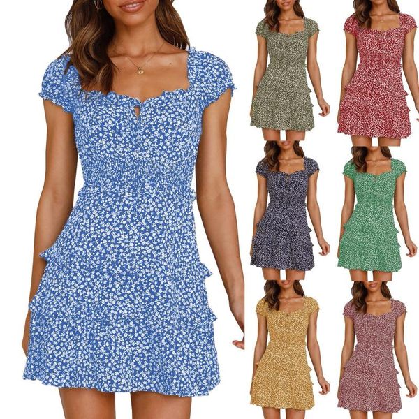 casual dresses fashion party dress women's summer pleated sleeve heart neckline print mini sundress ladies vestido de mujer, Black;gray
casual dresses fashion party dress women's summer pleated sleeve heart neckline print mini sundress ladies vestido de mujer, Black;gray