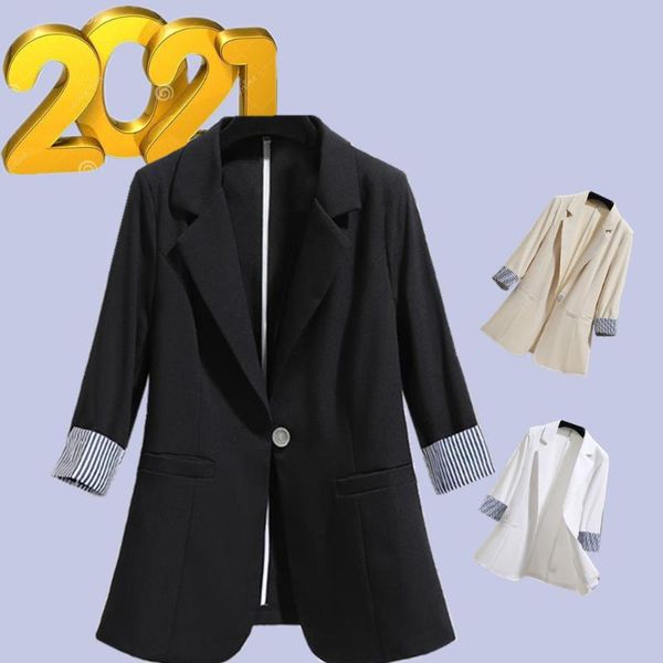 women's jacket 2021 thin western-style fit single-layer drape three-quarter sleeves one-button suit suits & blazers, White;black
women's jacket 2021 thin western-style fit single-layer drape three-quarter sleeves one-button suit suits & blazers, White;black