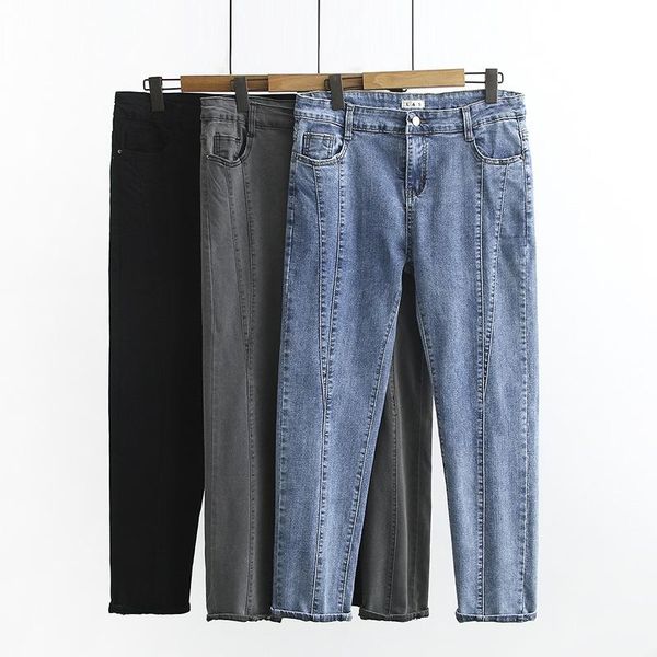 women's jeans 2021 spring high waist femme plus size xl-4xl pencil pants casual elastic stretch patchwork denim trousers, Blue
women's jeans 2021 spring high waist femme plus size xl-4xl pencil pants casual elastic stretch patchwork denim trousers, Blue