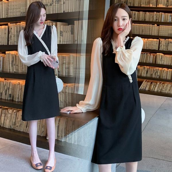 maternity dresses autumn lactation clothes long lantern sleeve v-neck chiffon postpartum women nursing dress zip breastfeeding, White
maternity dresses autumn lactation clothes long lantern sleeve v-neck chiffon postpartum women nursing dress zip breastfeeding, White