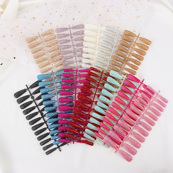 24pcs fake nails with glitter designs detachable tips for nail art extension press on full cover long false no glue1, Red;gold
24pcs fake nails with glitter designs detachable tips for nail art extension press on full cover long false no glue1, Red;gold