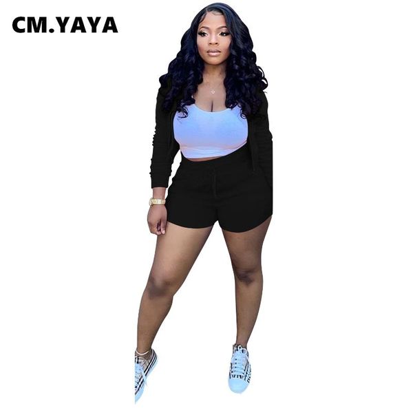 women's tracksuits cm.yaya women set solid short sleeve crop t-shirts hooded coat pockets shorts two 2 piece sets casual outfit summer, Gray
women's tracksuits cm.yaya women set solid short sleeve crop t-shirts hooded coat pockets shorts two 2 piece sets casual outfit summer, Gray