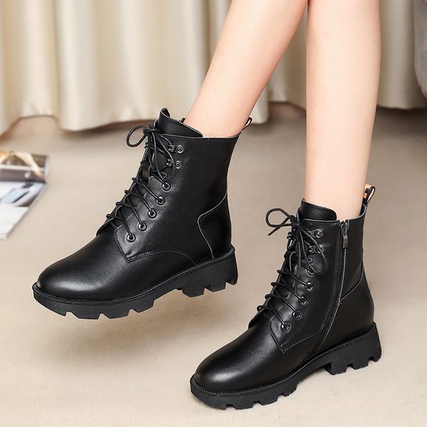 winter leather martin boots womens wool short boots flat-bottomed plus cashmere cotton shoes plus size mother cotton shoes, Black
winter leather martin boots womens wool short boots flat-bottomed plus cashmere cotton shoes plus size mother cotton shoes, Black