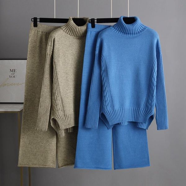 women's two piece pants wigadfhk women autumn winter fashion knitted set thick irregular split turtleneck sweater+wide leg long suits, White
women's two piece pants wigadfhk women autumn winter fashion knitted set thick irregular split turtleneck sweater+wide leg long suits, White