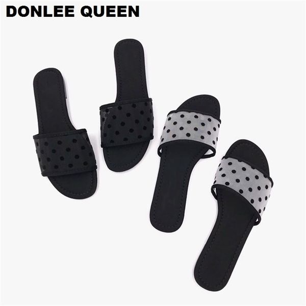 fashion polka dot mesh slipper slip on slides casual flat flip flops summer sandals shoe femmes sandales mujer 210619, Black
fashion polka dot mesh slipper slip on slides casual flat flip flops summer sandals shoe femmes sandales mujer 210619, Black