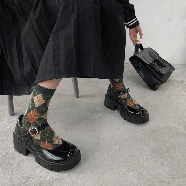 dress shoes small leather women 2021 spring models mary jane women's japanese high heels retro platform, Black
dress shoes small leather women 2021 spring models mary jane women's japanese high heels retro platform, Black