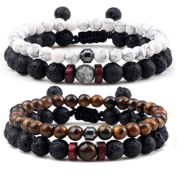 beaded, strands 2pcs/set beaded elastic men's bracelet 6mm black natural lava stone yoga jewelry femme braided couples bracelets&bangle
beaded, strands 2pcs/set beaded elastic men's bracelet 6mm black natural lava stone yoga jewelry femme braided couples bracelets&bangle