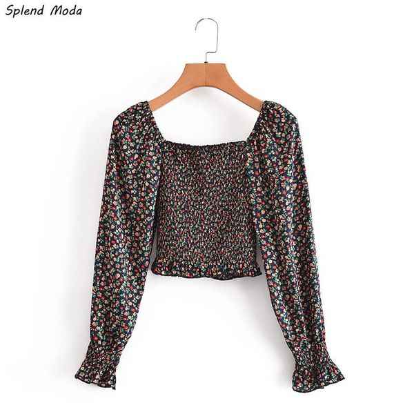 women's blouses & shirts fashion autumn french vintage floral print long-sleeve folds square collar blouse women elastic waist slim-fit, White
women's blouses & shirts fashion autumn french vintage floral print long-sleeve folds square collar blouse women elastic waist slim-fit, White