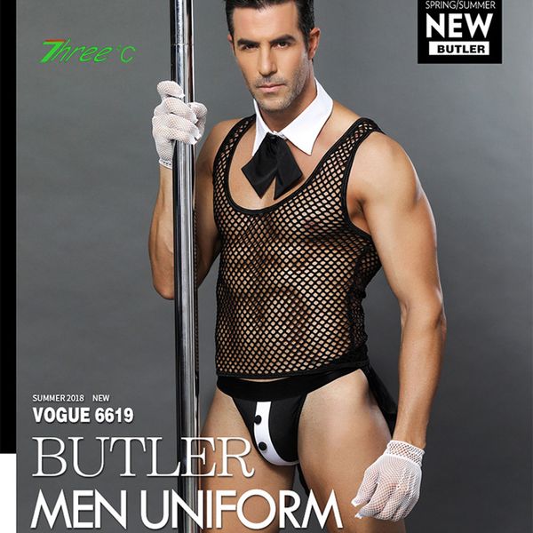 us mens erotic underwear mesh see-through tank panty two-piece suit man nightclub waiter uniform pole dance costumes, Black;white
us mens erotic underwear mesh see-through tank panty two-piece suit man nightclub waiter uniform pole dance costumes, Black;white