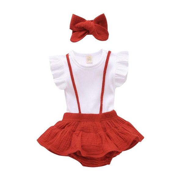 clothing sets 3pcs born casual outfits toddler baby girl clothes solid color sleeve round neck suspender skirt headband summer set, White
clothing sets 3pcs born casual outfits toddler baby girl clothes solid color sleeve round neck suspender skirt headband summer set, White