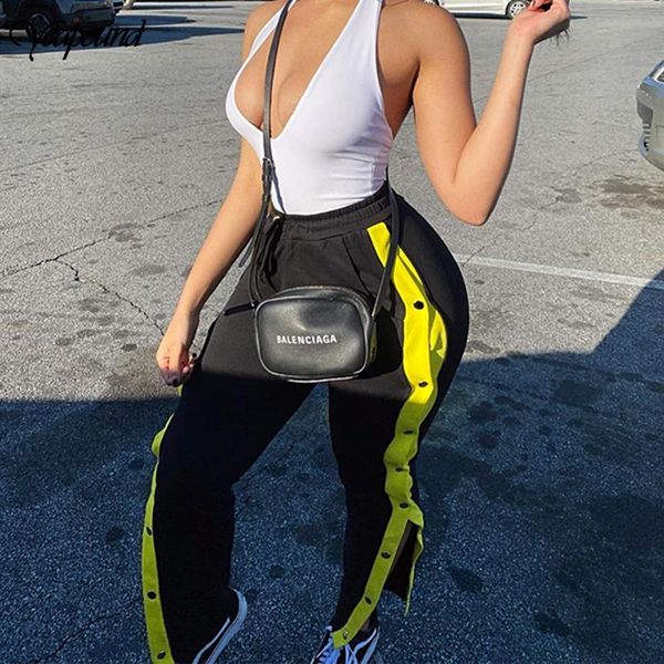 women's pants & capris side stripes buckle women wide leg long ladies casual loose bttons split bottom trouser, Black;white
women's pants & capris side stripes buckle women wide leg long ladies casual loose bttons split bottom trouser, Black;white