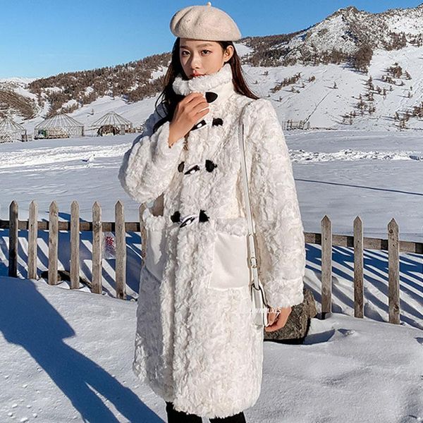 women's fur & faux white woolen lamb coat female autumn winter 2021 imitation velvet long section loose thick, Black
women's fur & faux white woolen lamb coat female autumn winter 2021 imitation velvet long section loose thick, Black