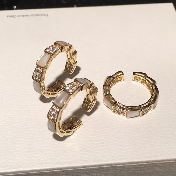 fritillaria small snake ring female ins tide opening adjustable light color micro-inlaid zircon extravagant index cluster rings, Golden;silver 
fritillaria small snake ring female ins tide opening adjustable light color micro-inlaid zircon extravagant index cluster rings, Golden;silver