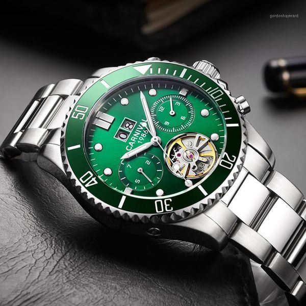 carnival men automatic watch man tourbillon mechanical watches business luminous clock relogio masculino 2021 wristwatches, Slivery;brown
carnival men automatic watch man tourbillon mechanical watches business luminous clock relogio masculino 2021 wristwatches, Slivery;brown
