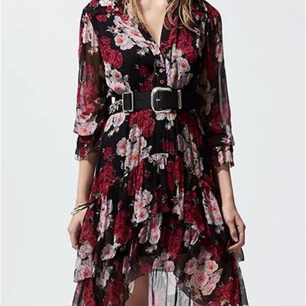 dress spring / summer 100% viscose 2021 rose print irregular v-neck midi u6dk, Black;gray
dress spring / summer 100% viscose 2021 rose print irregular v-neck midi u6dk, Black;gray