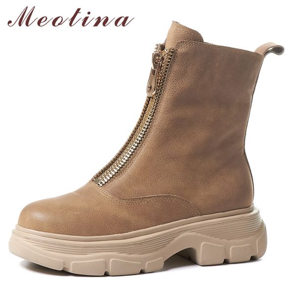 meotina genuine leather platform flat ankle boots women shoes round toe zipper female short boots autumn winter apricot size 41 210520, Black
meotina genuine leather platform flat ankle boots women shoes round toe zipper female short boots autumn winter apricot size 41 210520, Black