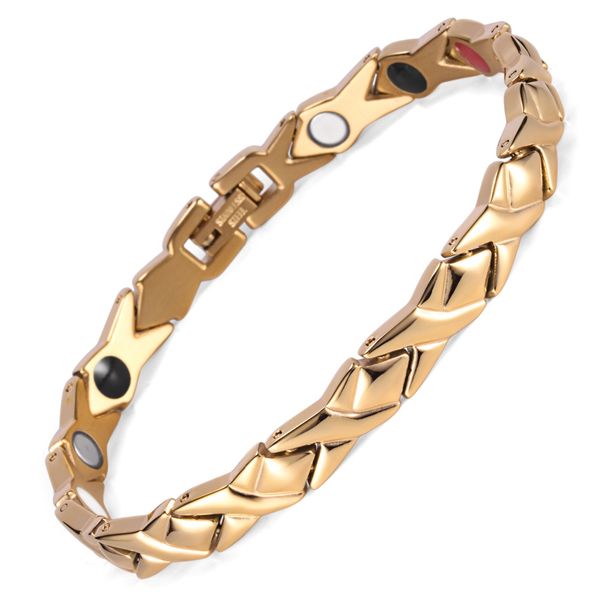 rainso stainless steel letter hhape power energy health bracelet 4 in 1 magnetic germanium healthy bracelet for women 2021, Golden;silver
rainso stainless steel letter hhape power energy health bracelet 4 in 1 magnetic germanium healthy bracelet for women 2021, Golden;silver