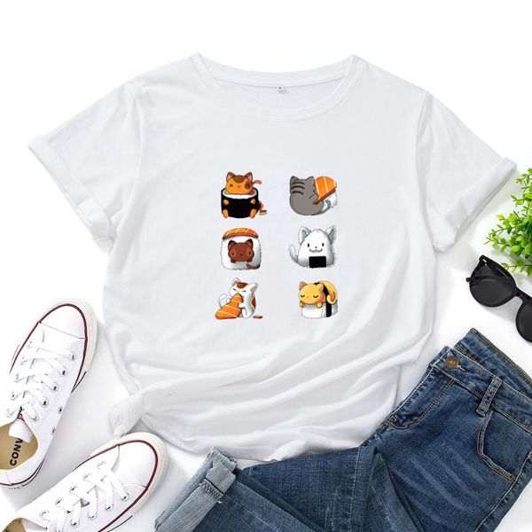 women's t-shirt cartoon lovely sushi cat printing womens t shirt casual cotton tshirts for women hip hop gothic short sleeve, White
women's t-shirt cartoon lovely sushi cat printing womens t shirt casual cotton tshirts for women hip hop gothic short sleeve, White