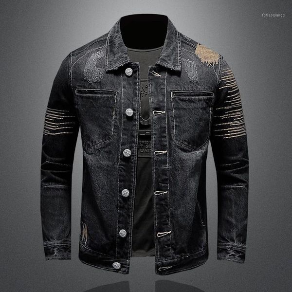 spring heavy launch high street fashion locomotive embroidered retro black men's denim jacket trendy men coat jackets, Black;brown
spring heavy launch high street fashion locomotive embroidered retro black men's denim jacket trendy men coat jackets, Black;brown