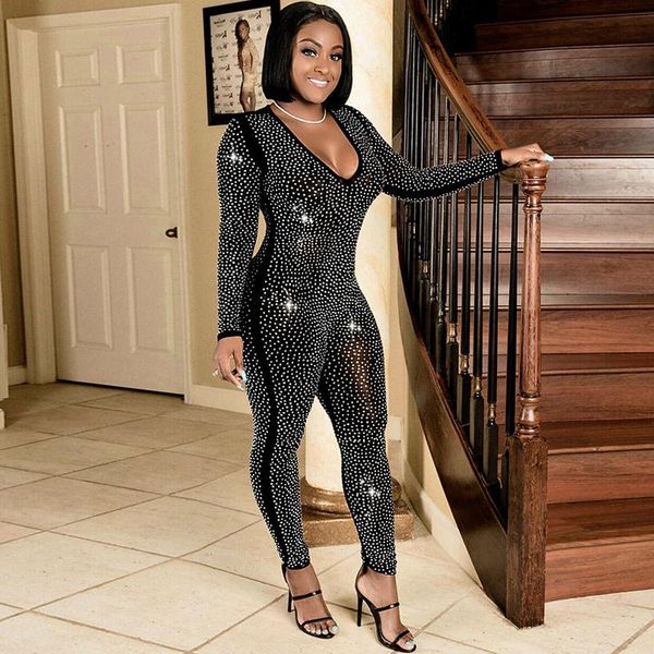 women's jumpsuits & rompers women romper shining embellished rhinestones jumpsuit zippidy mesh see through transparent one piece overal, Black;white
women's jumpsuits & rompers women romper shining embellished rhinestones jumpsuit zippidy mesh see through transparent one piece overal, Black;white