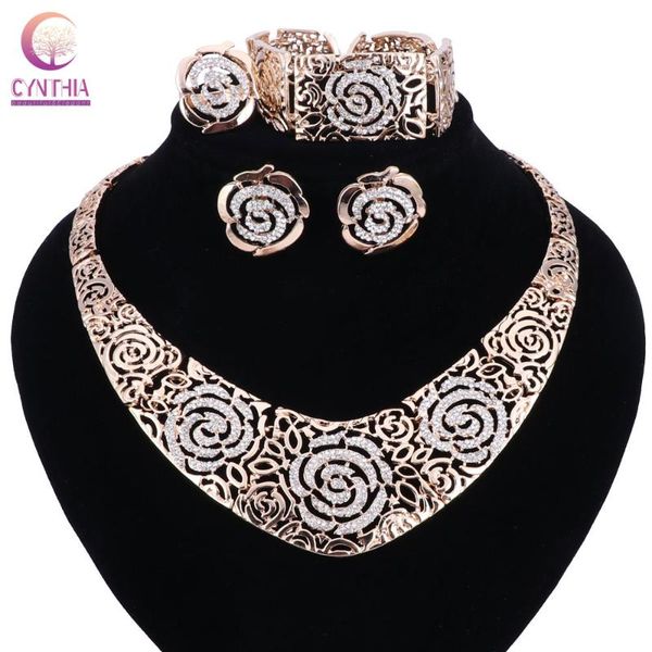 earrings & necklace s fashion vintage hollow out gold color rose flower crystal choker collar short chain bangle earing ring sets, Silver
earrings & necklace s fashion vintage hollow out gold color rose flower crystal choker collar short chain bangle earing ring sets, Silver