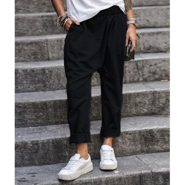 women's pants & capris nockets loose cotton linen long harem black women elastic waist casual cargo pantalon overalls trousers plus siz, Black;white
women's pants & capris nockets loose cotton linen long harem black women elastic waist casual cargo pantalon overalls trousers plus siz, Black;white