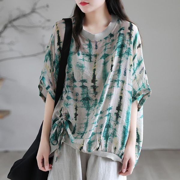 women's t-shirt fairynatural ladies tencel plaid retro t-shirts o-neck batwing sleeve female loose thin casual 2021 summer 3 colors, White
women's t-shirt fairynatural ladies tencel plaid retro t-shirts o-neck batwing sleeve female loose thin casual 2021 summer 3 colors, White