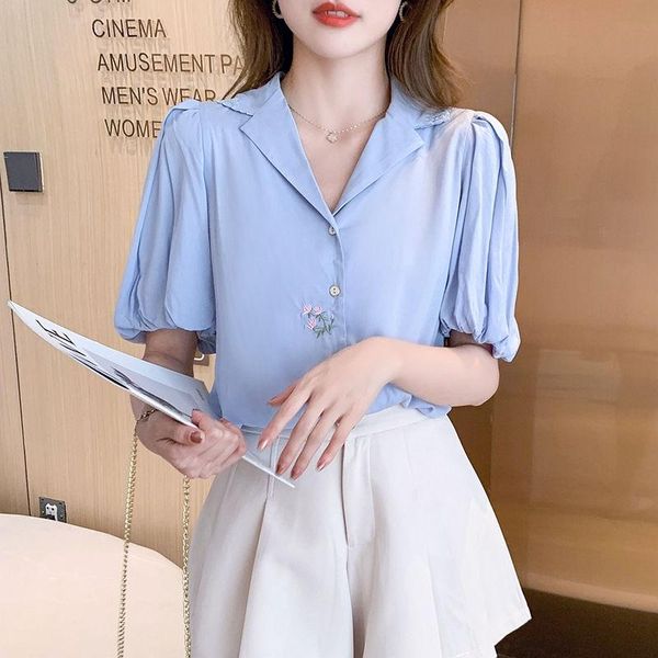 women's blouses & shirts 2021 summer women casual slim puff sleeve v-neck embroidery chiffon fashion elegant office lady clothing, White
women's blouses & shirts 2021 summer women casual slim puff sleeve v-neck embroidery chiffon fashion elegant office lady clothing, White
