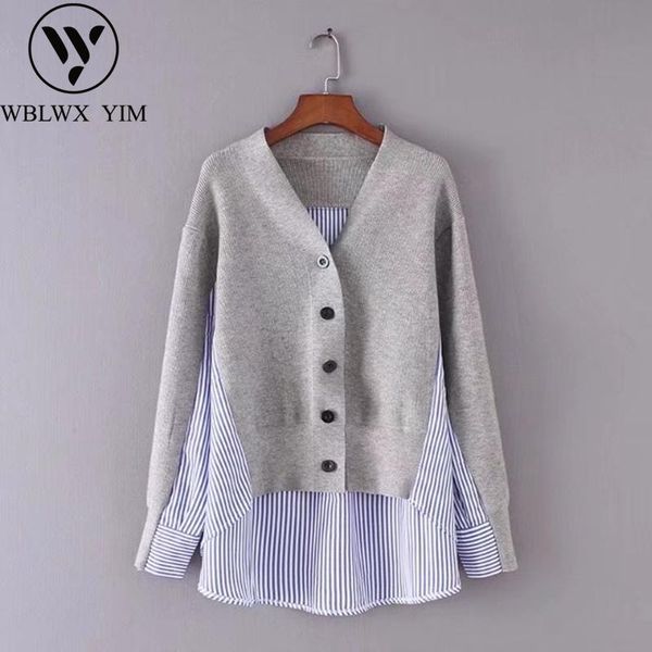 women's blouses & shirts spring women knit patchwork shirt fashion irregular long sleeve womens and loose blouse, White
women's blouses & shirts spring women knit patchwork shirt fashion irregular long sleeve womens and loose blouse, White