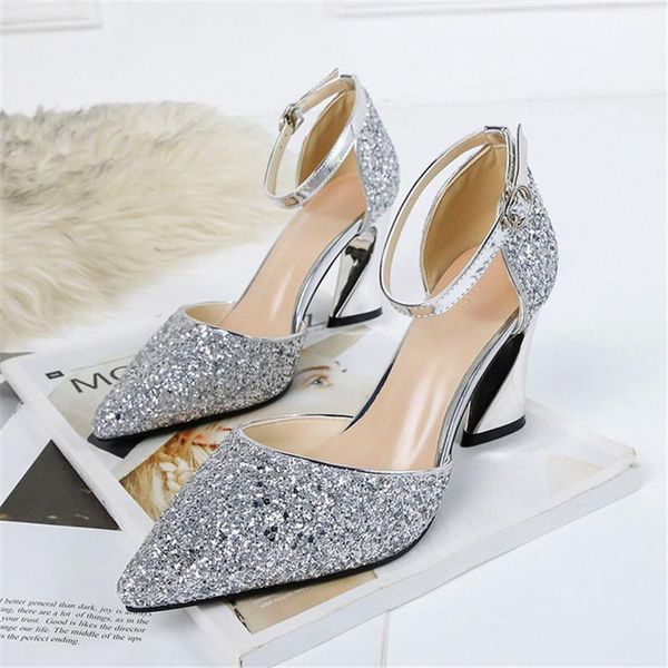 sandalias femeninas 8 cm high heels pointed sequins sandals women's summer shoes female mujer, Black
sandalias femeninas 8 cm high heels pointed sequins sandals women's summer shoes female mujer, Black