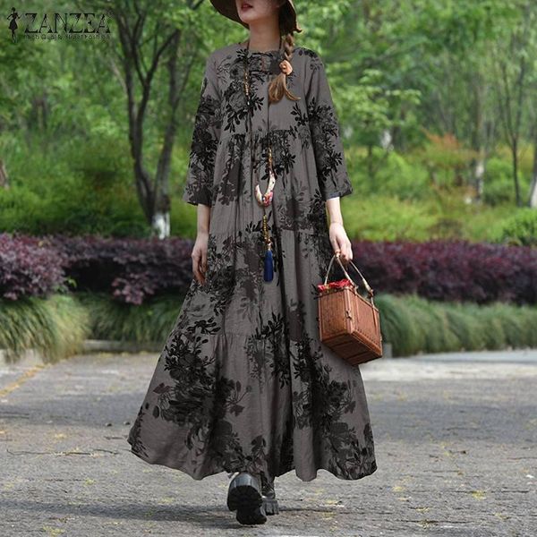 casual dresses 5xl zanzea vintage floral printed sundress women retro loose party vestidos kaftan robe o neck 3/4 sleeve pleated dress, Black;gray
casual dresses 5xl zanzea vintage floral printed sundress women retro loose party vestidos kaftan robe o neck 3/4 sleeve pleated dress, Black;gray