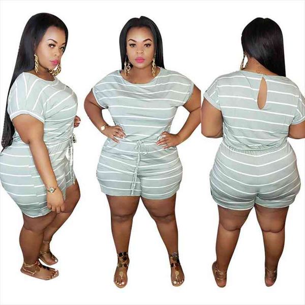 plus size xl-5xl women casual striped printed short jumpsuits fashion o-neck short sleeve lace-up bodycon rompers summer, Black;white
plus size xl-5xl women casual striped printed short jumpsuits fashion o-neck short sleeve lace-up bodycon rompers summer, Black;white