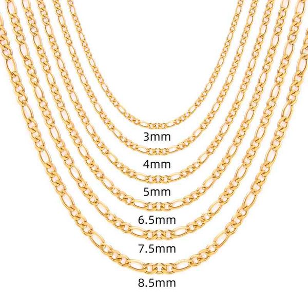 stainls steel 18k real gold plated figaro link chain necklace for men women, Silver
stainls steel 18k real gold plated figaro link chain necklace for men women, Silver