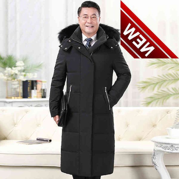 2021 x-long real fur collar winter down jacket men overcoats thick white duck coat solid long parkas for father, Black
2021 x-long real fur collar winter down jacket men overcoats thick white duck coat solid long parkas for father, Black