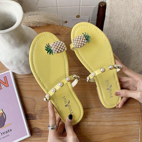 slippers women's summer pearl open-toed outer wear beach flat-bottomed pineapple rhinestone shoes, Black
slippers women's summer pearl open-toed outer wear beach flat-bottomed pineapple rhinestone shoes, Black