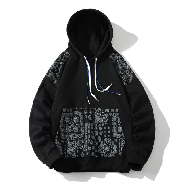 2021 autumn new print national trend cashew flower trendy sweater japanese loose hooded men's trend, Black
2021 autumn new print national trend cashew flower trendy sweater japanese loose hooded men's trend, Black