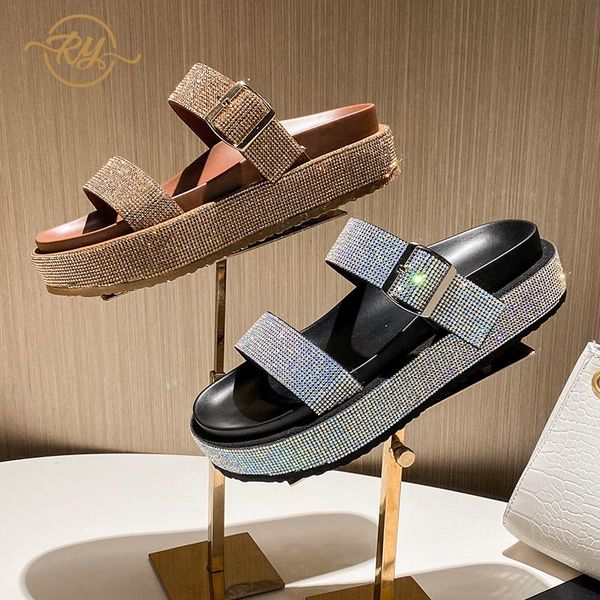 slippers ry-relaa europe station fashion trends slipper summer genuine leather womens sandals luxury rhinestone platform shoes, Black
slippers ry-relaa europe station fashion trends slipper summer genuine leather womens sandals luxury rhinestone platform shoes, Black